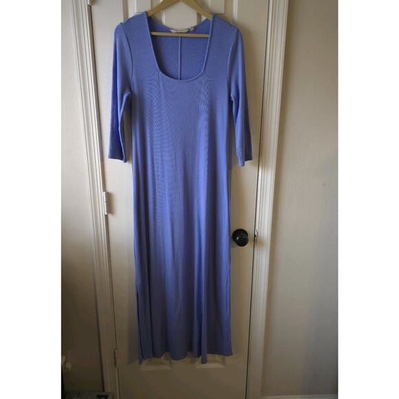 Soft Surroundings Dresses & Skirts - Soft Surroundings Women’s Dress Medium Blue Maxi 3/4 Sleeve Scoop Neck Lounge